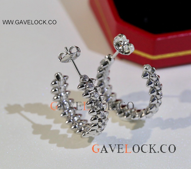Copy Cartier Clash de Earring Silver with Diamonds